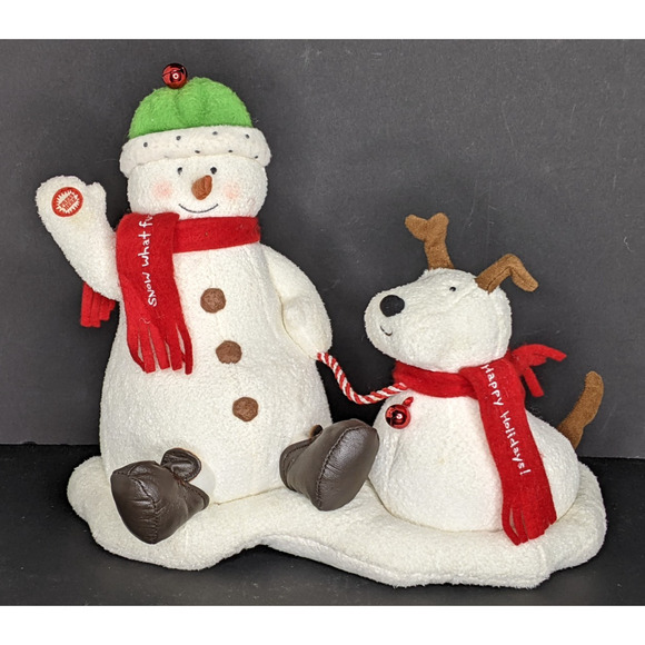 2004 Jingle Pals Snowman Dog Snow What Fun! Animated Singing Works Batteries - Picture 7 of 9